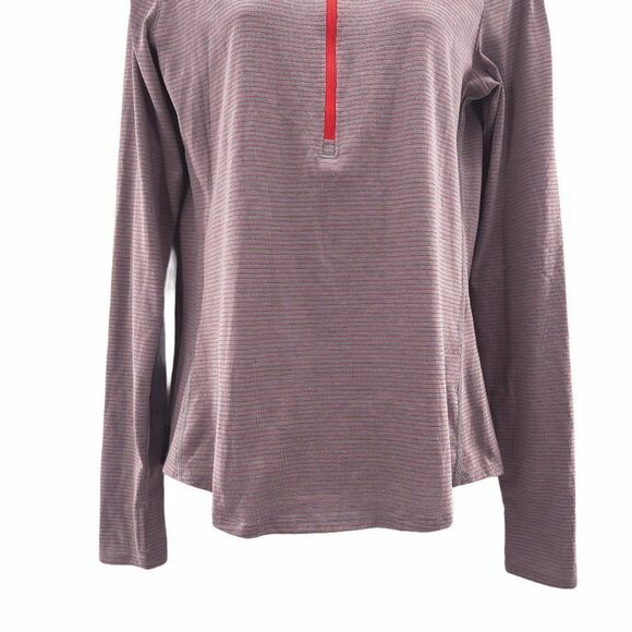 Under Armour HeatGear Half Zip Athletic Athleisure Striped Purple Pullover Small - Picture 5 of 8